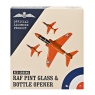 RAF Etched Pint Glass & Bottle Opener Set Red Arrows