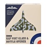RAF Etched Pint Glass & Bottle Opener Set Vulcan