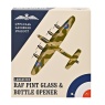 RAF Etched Pint Glass & Bottle Opener Set Lancaster