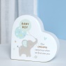 Hello Baby Ceramic Mantel Heart - Baby Boy