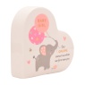Hello Baby Ceramic Mantel Heart - Baby Girl