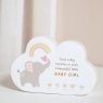 Hello Baby Ceramic Mantel Cloud- Baby Girl
