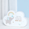 Hello Baby Ceramic Mantel Cloud- Baby Boy