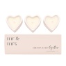 Amore Set Of 3 Heart Candles - Mr & Mrs