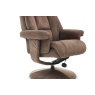Jupiter Swivel Recliner & Footstool in Fawn Fabric