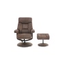 Jupiter Swivel Recliner & Footstool in Fawn Fabric