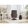 Jupiter Swivel Recliner & Footstool in Carbon Grey Fabric