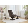 Jupiter Swivel Recliner & Footstool in Carbon Grey Fabric