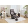 Jupiter Swivel Recliner & Footstool in Carbon Grey Fabric