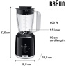 Braun JB1051BK PowerBlend 600W 1.5L Jug Blender - Black