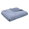 Attica Velvet Blue Bedspread - folded