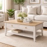 Classic Furniture Caldecott 2 Drawer Coffee Table - Light Oak/Stone Grey