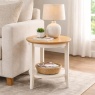 Classic Furniture Caldecott Round Lamp Table - Light Oak/Stone Grey