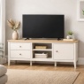 Classic Furniture Caldecott TV Unit - Light Oak/Stone Grey