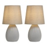 BHS Freya Teardrop Ceramic Table Lamp Pack Of 2 - Grey