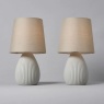 BHS Freya Teardrop Ceramic Table Lamp Pack Of 2 - Grey