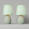 BHS Freya Teardrop Ceramic Table Lamp Pack Of 2 - Green