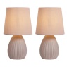 BHS Freya Teardrop Ceramic Table Lamp Pack Of 2 - Pink