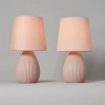 BHS Freya Teardrop Ceramic Table Lamp Pack Of 2 - Pink
