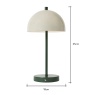 BHS Semi Dome USB-C Rechargeable Table Lamp - Green