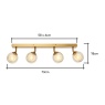 BHS Vanity 4 Light Spotlight Bar - Satin Brass