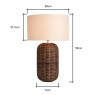 BHS Garvey Large Rattan Table Lamp - Walnut