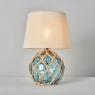 BHS Lucy Dimpled Rope Covered Glass Table Lamp - Blue