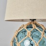 BHS Lucy Dimpled Rope Covered Glass Table Lamp - Blue