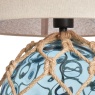 BHS Lucy Dimpled Rope Covered Glass Table Lamp - Blue