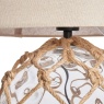 BHS Lucy Dimpled Rope Covered Glass Table Lamp - Clear