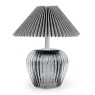 Candlelight Ridged Glass LED Table Lamp 19.5cm - Smokey Black