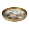 Candlelight Metal Tray Jhangye Pomegranate & Cassis 32cm