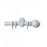 Speedy Woodland Ball Wooden Curtain Pole 28mm - White