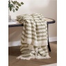 HOEM Clyne Strpe Tassled Throw 130x180cm - Olive