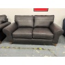 The Lounge Co The Lounge Co Penelope 2.5 Seater Sofa in Regal Charcoal Leather With Vintage Oak Tapered Legs