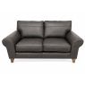 The Lounge Co The Lounge Co Penelope 2.5 Seater Sofa in Regal Charcoal Leather With Vintage Oak Tapered Legs