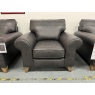 The Lounge Co The Lounge Co Penelope Chair in Regal Charcoal Leather With Vintage Oak Tapered Legs