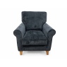 Alstons Alstons Paulina Chair in Ink Chadbury Velvet Fabric with Light Feet