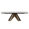 Davos 180-260cm Extending Dining Table - Brushed Bronze/White Marble