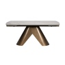 Davos 180-260cm Extending Dining Table - Brushed Bronze/White Marble