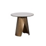 Davos Lamp Table - Brushed Bronze/White Marble