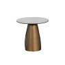 Davos Lamp Table - Brushed Bronze/White Marble