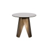 Davos Lamp Table - Brushed Bronze/White Marble