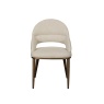 Davos Upholstered Dining Chair (Pair) - Brushed Bronze/Cream