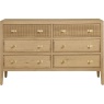 Illinois 3 + 3 Wide Chest of Drawers - Oak