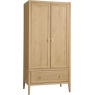 Illinois 2 Door Wardrobe With Drawer - Oak