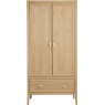 Illinois 2 Door Wardrobe With Drawer - Oak