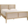 Illinois Upholstered High Foot End Bedframe - Oak/Cream