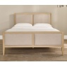 Illinois Upholstered High Foot End Bedframe - Oak/Cream