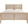 Illinois Upholstered High Foot End Bedframe - Oak/Cream